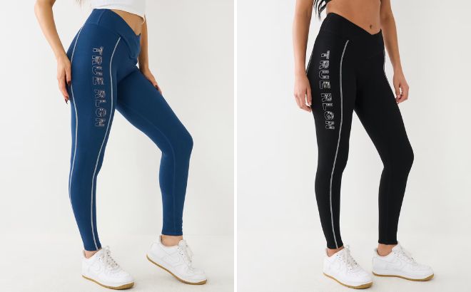 True Religion Metallic TR Logo Rib Legging True Religion Metallic TR Logo Rib Legging