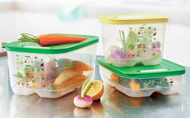 Tupperware FridgeSmart 6 Piece Vented Food Saver Set Tupperware FridgeSmart 6 Piece Vented Food Saver Set