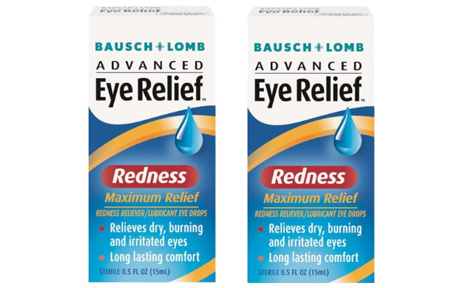 Two Bausch + Lomb Advanced Eye Redness Relief Eye Drops Two Bausch + Lomb Advanced Eye Redness Relief Eye Drops