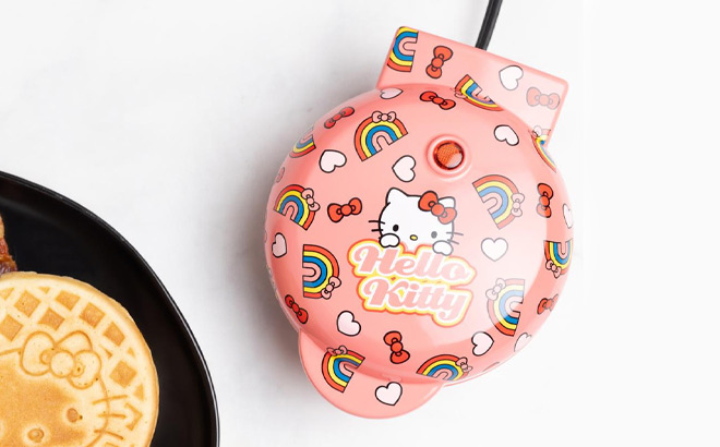 Uncanny Brands Hello Kitty Mini Waffle Maker Uncanny Brands Hello Kitty Mini Waffle Maker
