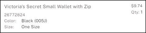 Victorias Secret Small Wallet Checkout