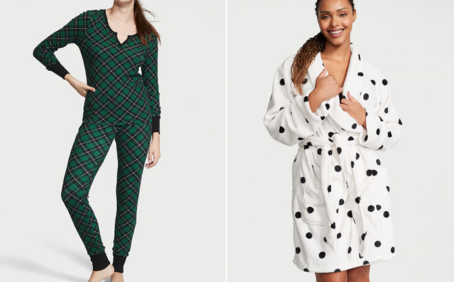 Victorias Secret Thermal Long Pajama Set Victorias Secret Thermal Long Pajama Set