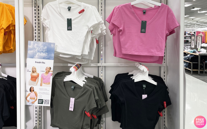 Wild Fable V Neck Cropped T Shirts