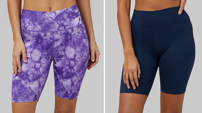 a Person Wearing 32 Degrees Womens Ultra Stretch Bike Shorts a Person Wearing 32 Degrees Womens Ultra Stretch Bike Shorts