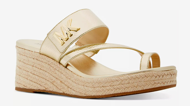Michael Kors Womens Jilly Espadrille Platform Wedge Sandals 7 Michael Kors Womens Jilly Espadrille Platform Wedge Sandals