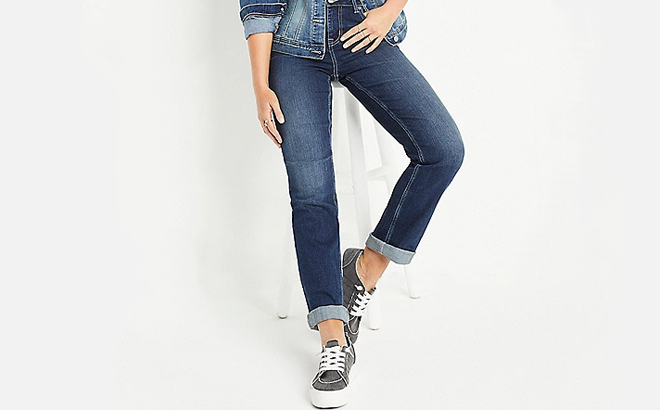 A Person wearing Maurices Classic Straight Mid Rise Jeans A Person wearing Maurices Classic Straight Mid Rise Jeans