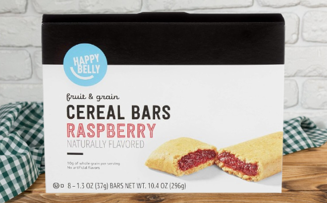 Amazon Brand Happy Belly Raspberry Fruit Grain Cereal Bars