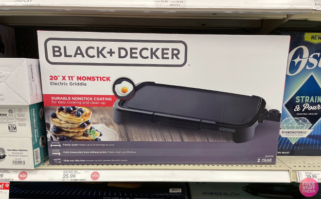 Black Decker Family Sized Electric Griddle on a Shelf at Target Black Decker Family Sized Electric Griddle on a Shelf at Target