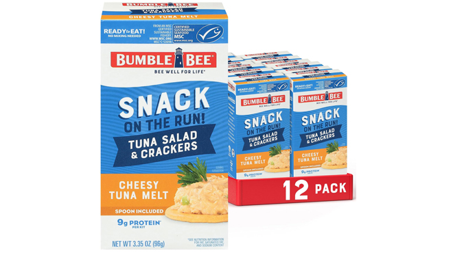 Bumble Bee Snack On The Run Cheesy Melt Tuna Salad with Crackers 12 Pack