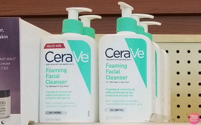 CeraVe Foaming Facial Cleanser 16 oz on a Shelf CeraVe Foaming Facial Cleanser 16 oz on a Shelf