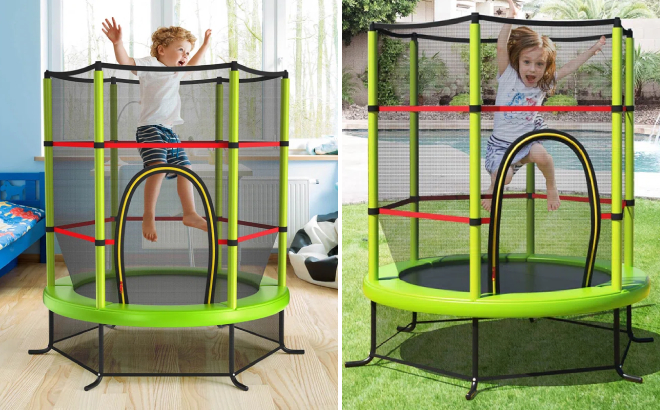 Costway 55 Inch Round Backyard Trampoline Costway 55 Inch Round Backyard Trampoline