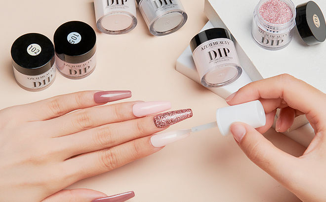 Dip Powder Nail Set AZUREBEAUTY 6 Colors Classic Nude Collection