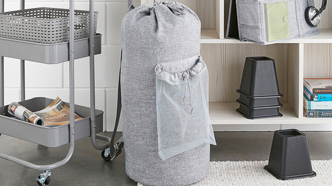 Home Expressions Backpack Laundry Bag in Gray Color Home Expressions Backpack Laundry Bag in Gray Color