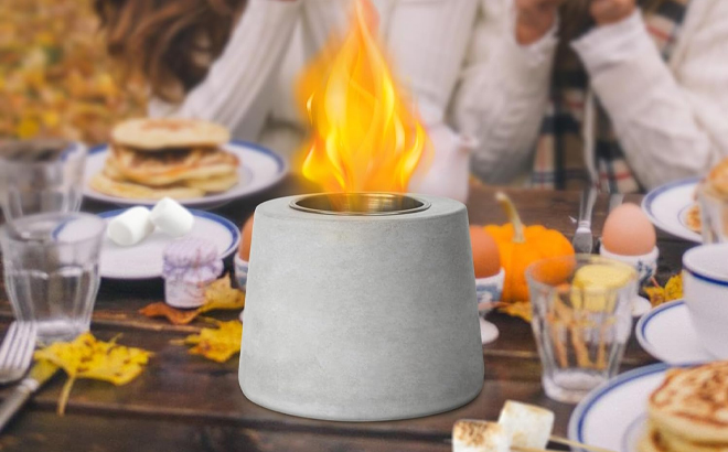 Indoor Concrete Personal Table Top Firepit Indoor Concrete Personal Table Top Firepit