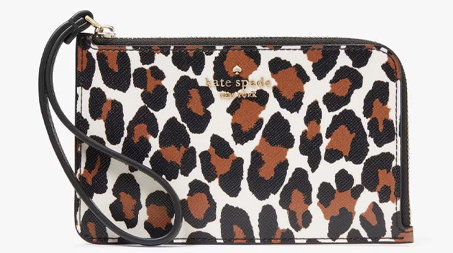 Kate Spade Outlet Lucy Leopard Small L Zip Wristlet Kate Spade Outlet Lucy Leopard Small L Zip Wristlet