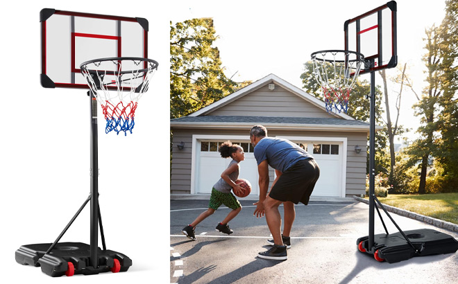 Kids Height Adjustable Basketball Hoop Square Backboard with 2 Wheels Kids Height Adjustable Basketball Hoop Square Backboard with 2 Wheels