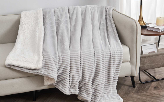 Madelinen Ribbed Plush to Sherpa Blanket Madelinen Ribbed Plush to Sherpa Blanket