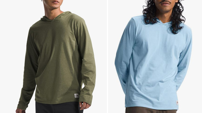 Men Wearing The North Face Heritage Patch Long Sleeve Hoodie T Shirt Men Wearing The North Face Heritage Patch Long Sleeve Hoodie T Shirt