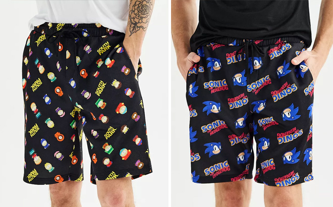 Mens Sonic the Hedgehog Sleep Shorts Mens Sonic the Hedgehog Sleep Shorts