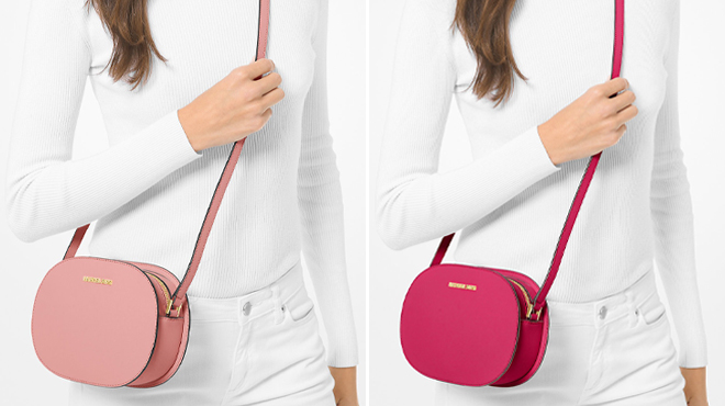 Micheal Kors Jet Set Travel Medium Saffiano Leather Crossbody Bags Micheal Kors Jet Set Travel Medium Saffiano Leather Crossbody Bags