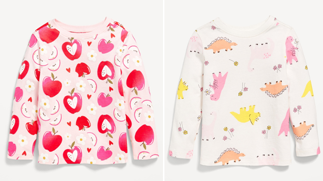 Old Navy Printed Long Sleeve Toddler Girls T Shirts Old Navy Printed Long Sleeve Toddler Girls T Shirts