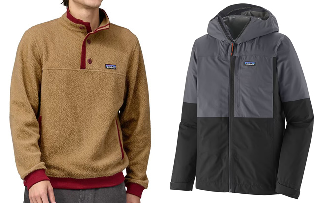 Patagonia Shearling Button Pullover Fleece and Boulder Fork Rain Jacket Patagonia Shearling Button Pullover Fleece and Boulder Fork Rain Jacket