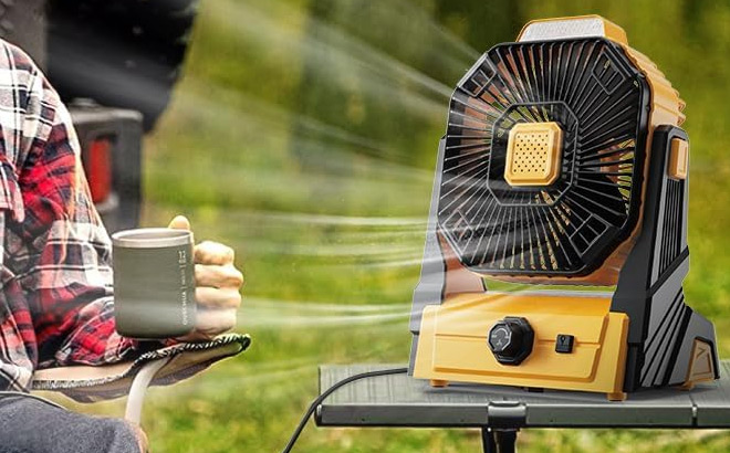 Portable Camping Fan on the Table Portable Camping Fan on the Table