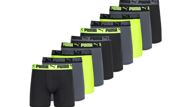 Puma Mens Performance Boxer Briefs 10 Pack