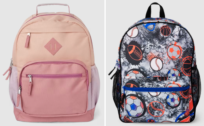 The Childrens Place Girls Colorblock Backpack and Boys Sports Backpack The Childrens Place Girls Colorblock Backpack and Boys Sports Backpack