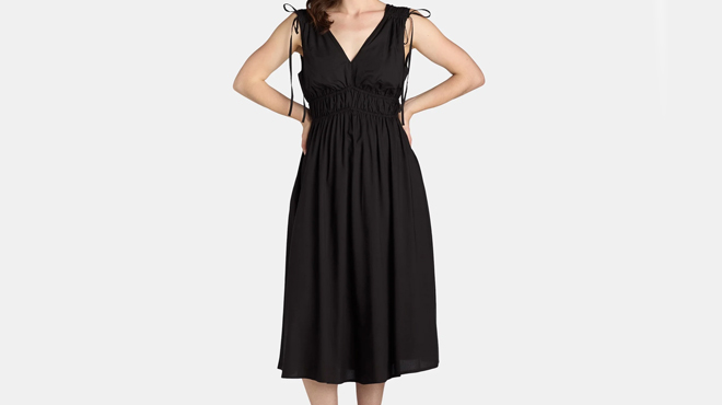 Time and Tru Womens V Neck Midi Dress Time and Tru Womens V Neck Midi Dress
