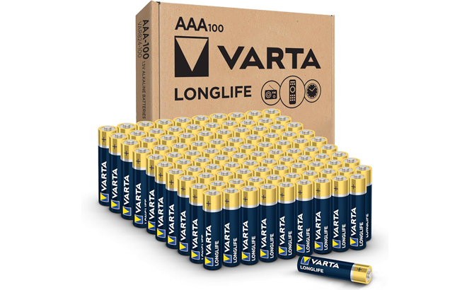 VARTA Longlife AAA Batteries 100 Pack Alkaline Triple A Battery VARTA Longlife AAA Batteries 100 Pack Alkaline Triple A Battery
