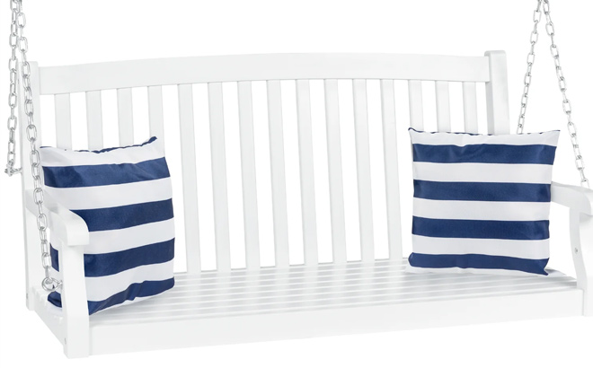 Wooden Curved Back Hanging Swing Bench Wooden Curved Back Hanging Swing Bench
