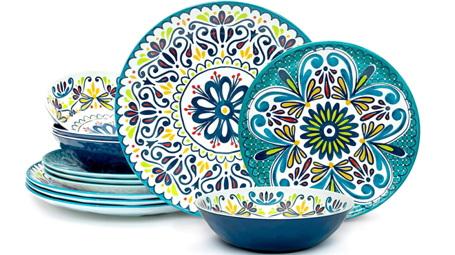 Zak Designs 12 Pc Medallion Dinnerware Set Zak Designs 12 Pc Medallion Dinnerware Set