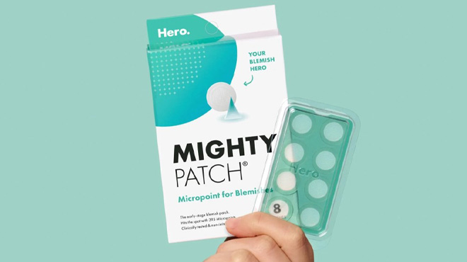 a Person Holding Mighty Patch Micropoint 8 Count a Person Holding Mighty Patch Micropoint 8 Count