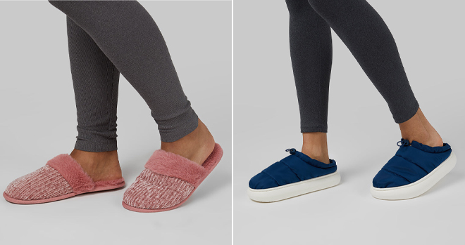 32 Degrees Womens Cozy Chenille Slippers and Indoor Outdoor Puffer Slippers 32 Degrees Womens Cozy Chenille Slippers and Indoor Outdoor Puffer Slippers
