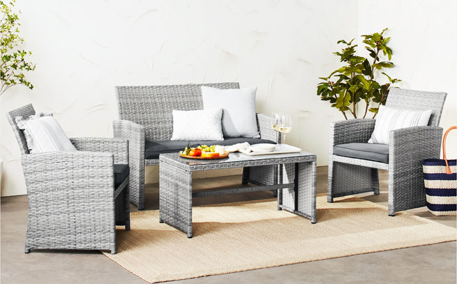 4 Piece Outdoor Patio Set 4 Piece Outdoor Patio Set