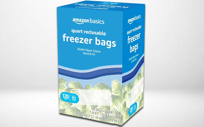 Amazon Basics Freezer Quart Bags 120 ct Amazon Basics Freezer Quart Bags 120 ct