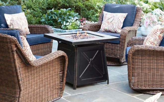 Antique Bronze Gas Fire Pit Table Antique Bronze Gas Fire Pit Table