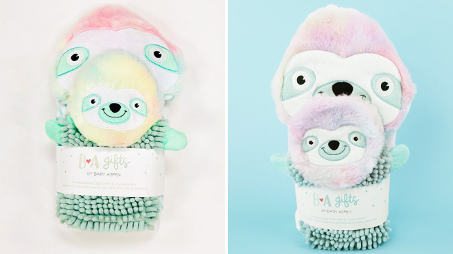 Baby Aspen Rainbow Sloth Bath Gift Set Baby Aspen Rainbow Sloth Bath Gift Set