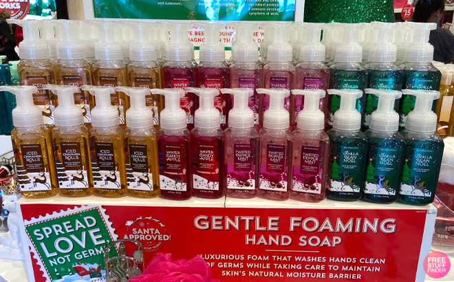 Bath Body Works Hand Soaps on a Store Shelf