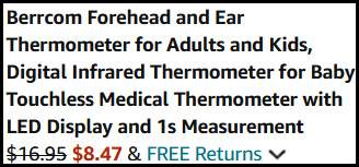 Berrcom Digital Infrared Thermometer Order Summary Berrcom Digital Infrared Thermometer Order Summary