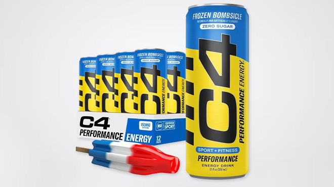 C4 Energy Drink 12 Pack in Frozen Bombsicle C4 Energy Drink 12 Pack in Frozen Bombsicle