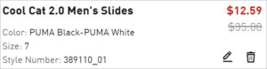 Checkout page of Puma Cool Cat Slides Checkout page of Puma Cool Cat Slides