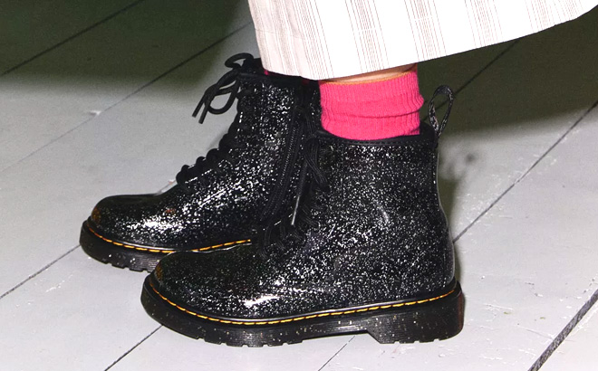 Dr Martens Junior 1460 Glitter Lace Up Boots Dr Martens Junior 1460 Glitter Lace Up Boots
