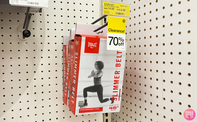 Everlast Fit Slim Belt on Store Shelf Everlast Fit Slim Belt on Store Shelf