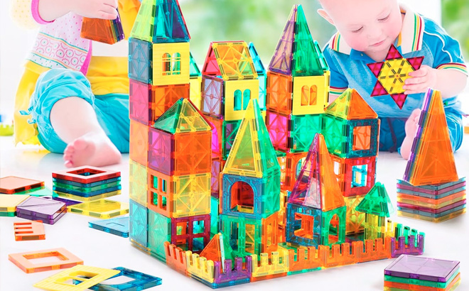 FNJO Magnetic Tiles 100PCS Building Blocks Magnets Building Set STEM Construction Stacking Toy Gift for Kids 3 Boys and Girls Daycar FNJO Magnetic Tiles 100PCS Building Blocks Magnets Building Set STEM Construction Stacking Toy Gift for Kids 3 Boys and Girls Daycar