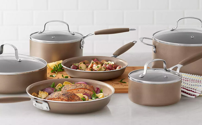 Food Network 10 Piece Nonstick Ceramic Cookware Set Food Network 10 Piece Nonstick Ceramic Cookware Set