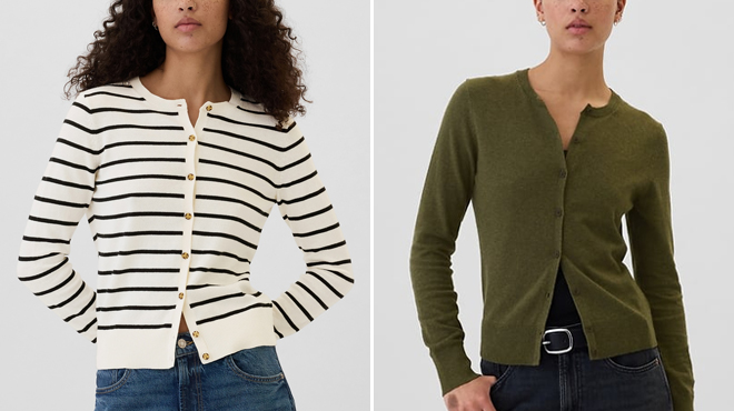 GAP Factory Crewneck Cardigan GAP Factory Crewneck Cardigan