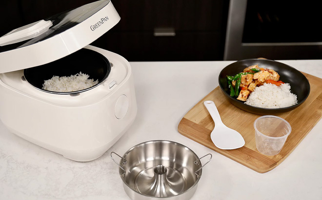 GreenPan 2 Quart Ceramic Fuzzy Logic Carb Reducing Rice Cooker GreenPan 2 Quart Ceramic Fuzzy Logic Carb Reducing Rice Cooker