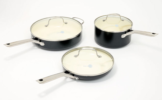 GreenPan Ceramic Nonstick 3 Piece Cookware Set GreenPan Ceramic Nonstick 3 Piece Cookware Set